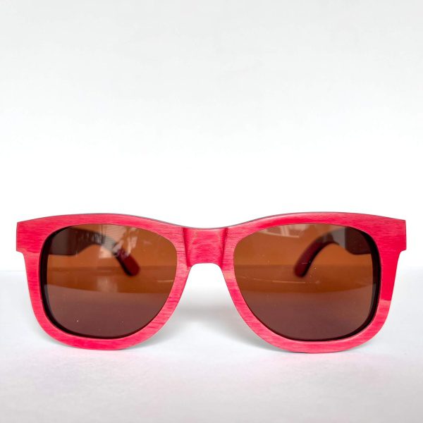 Bambusové ružové slnečné okuliare