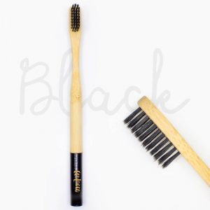 Čierna bambusová zubná kefka – Jemná