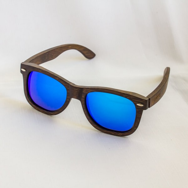 Bambusové slnečné okuliare s polarizačnými sklami "Denim"