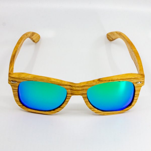 Drevené bambusové slnečné okuliare s polarizačnými sklami "Turquoise"