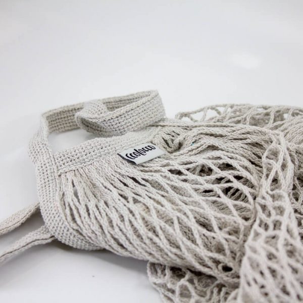 Nákupná EKO bavlnená sieťová taška "sieťovka" – šedá
